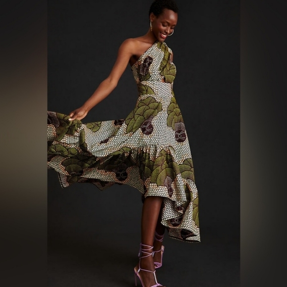 Anthropologie Sika Beeko One Shoulder Maxi Dress - Picture 3 of 8